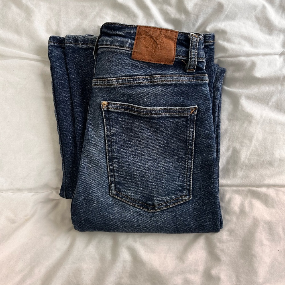 Zara Dark Blue Jeans with Brown Patch